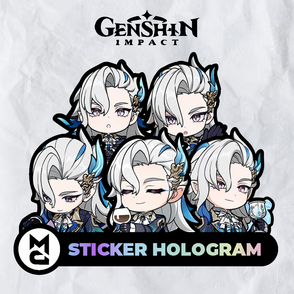

Sticker Hologram Genshin Impact Neuvillette Stiker Vinyl Waterproof Vynil Aesthetic Lucu Helm Laptop Motor