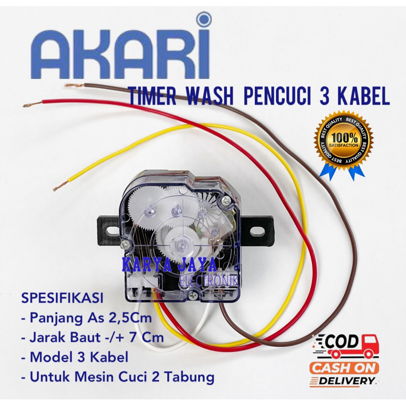 TIMER WASH MESIN CUCI AKARI 2 TABUNG 3 KABEL / TIMER MESIN CUCI AKARI