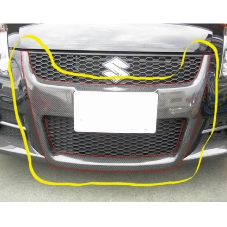 Front Bumper Bemper Depan "H" Trim Carbon Suzuki Swift 2005 - 2012