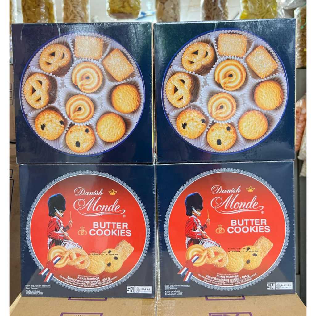 Monde Butter Cookies 450 gram Kue Roti Cemilan Lebaran Kaleng kecil l Jbp_Fresh