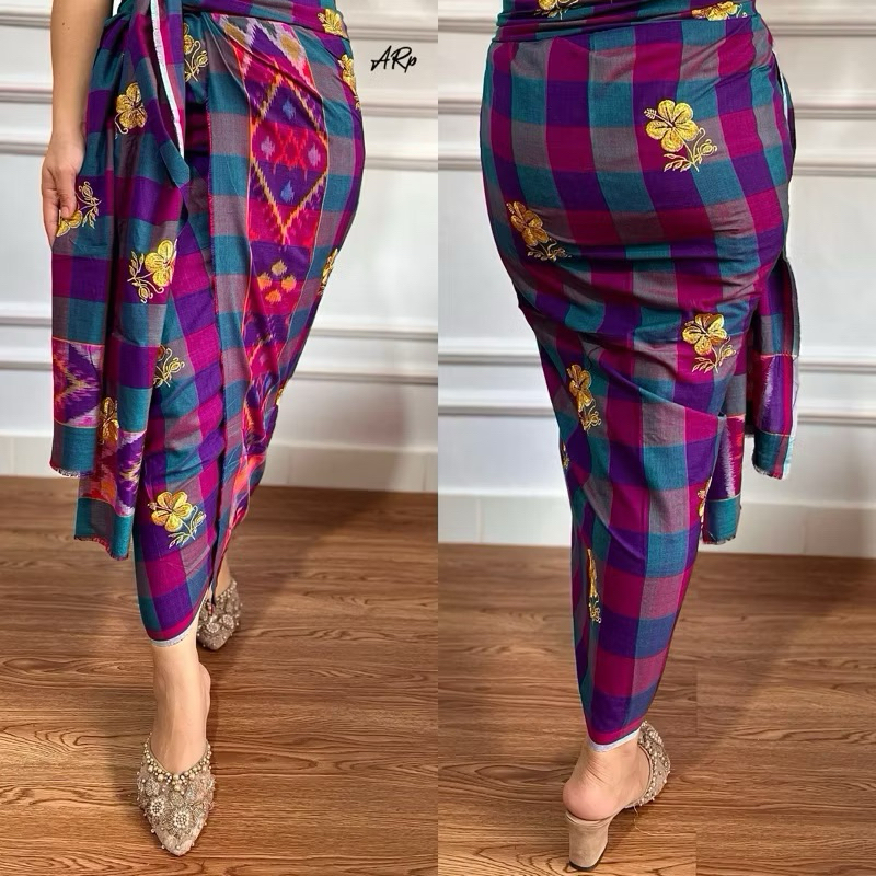 KAMEN ENDEK DOBOL KOTAK BORDIR PUCUK SET SELENDANG//ENDEK BALI