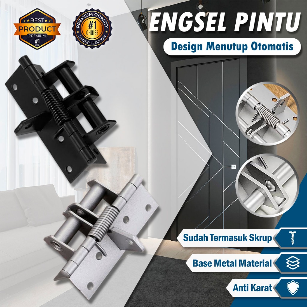 Engsel Metal Spring Door Closer Automatic Penutup Pintu Jendela Lemari Otomatis – Engsel Pintu Otoma