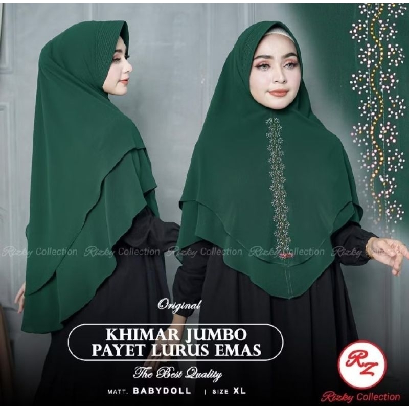 Rizky Collection Jilbab Ceruty 2 Layer Jumbo Hijab Instan