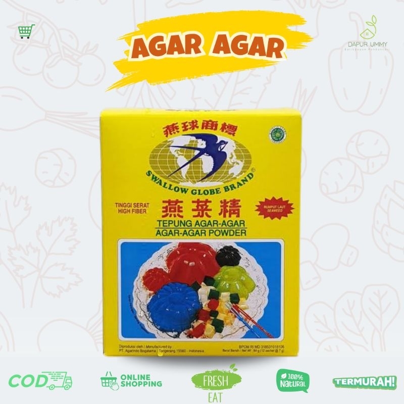 

Agar - Agar Swallow Globe Brand 1 Pack isi 12
