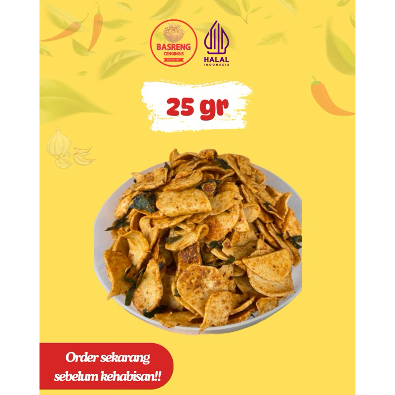 

Basreng 25 Gram [NYOBAIN MINI POUCH] Bumbu Ulek Daun Jeruk