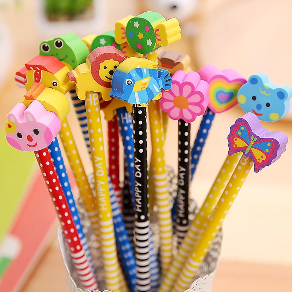 

Pensil Karakter Ada Penghapus Penghapus 3D Lucu