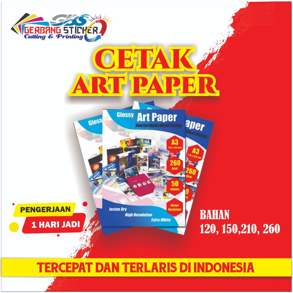 

CETAK ART PAPER A3+ SEHARI JADI