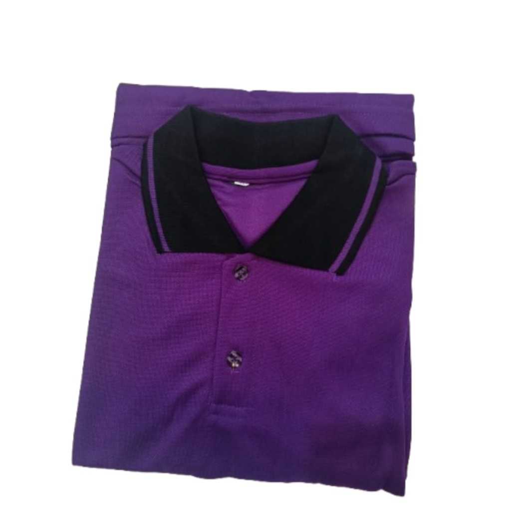 ( OBRAL ) Kaos kerah lengan pendek KOMBINASI WARNA UNGU TUA / Kaos kerah pendek Kombinasi / Atasan K
