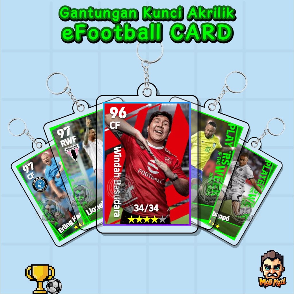 Gantungan Kunci eFootball Card Custom Akrilik / Acrylic Keychain eFootball Sepak Bola UV Print / eFo