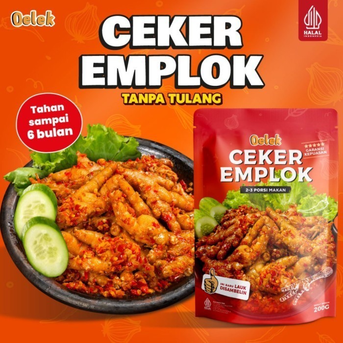 

Oelek Ceker Emplok Mercon Tanpa Tulang / Ceker Mercon Pedas / Lauk Siap Saji / Makanan Instant Food / Lauk Sambal 200gr