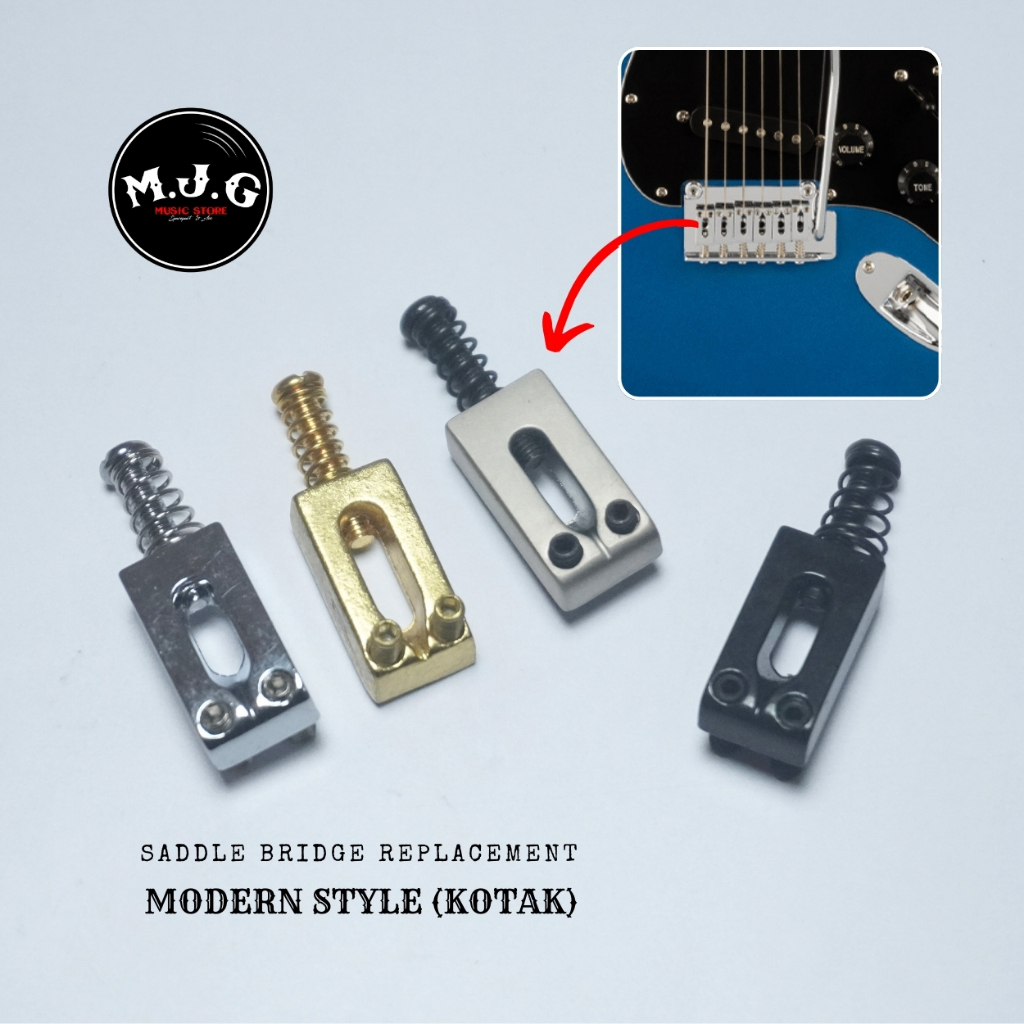 saddle bridge tremolo gitar elektrik Model wilkinson stratocaster chrome hitam gold satin