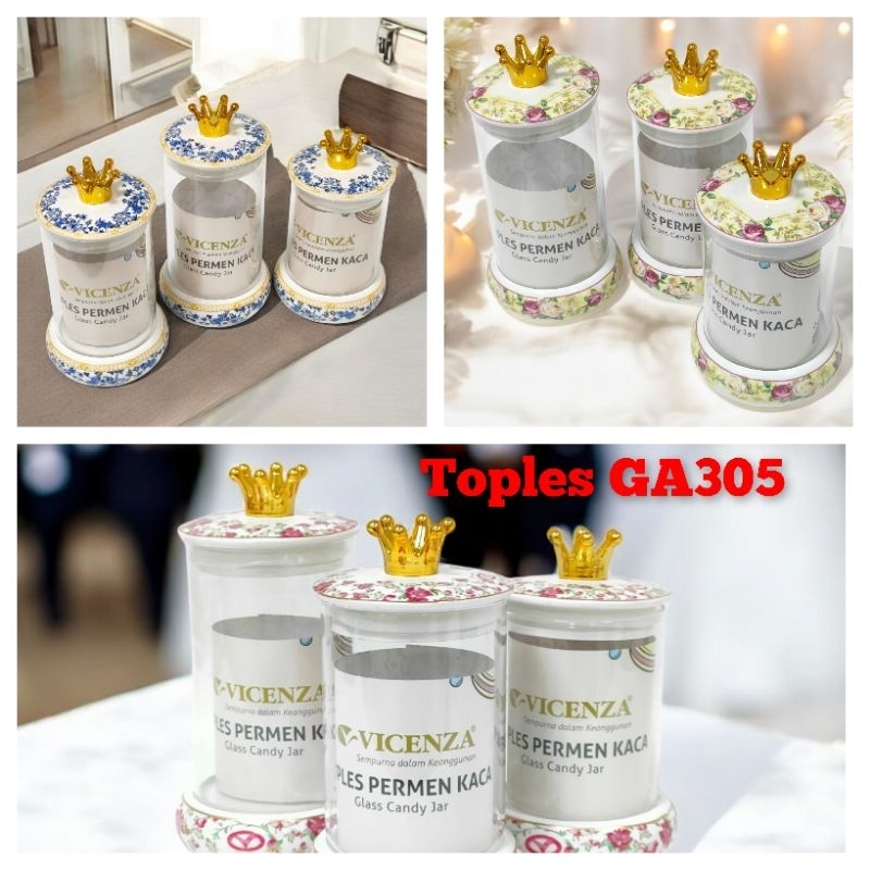 GA305 Toples Permen Kaca 3 Buah