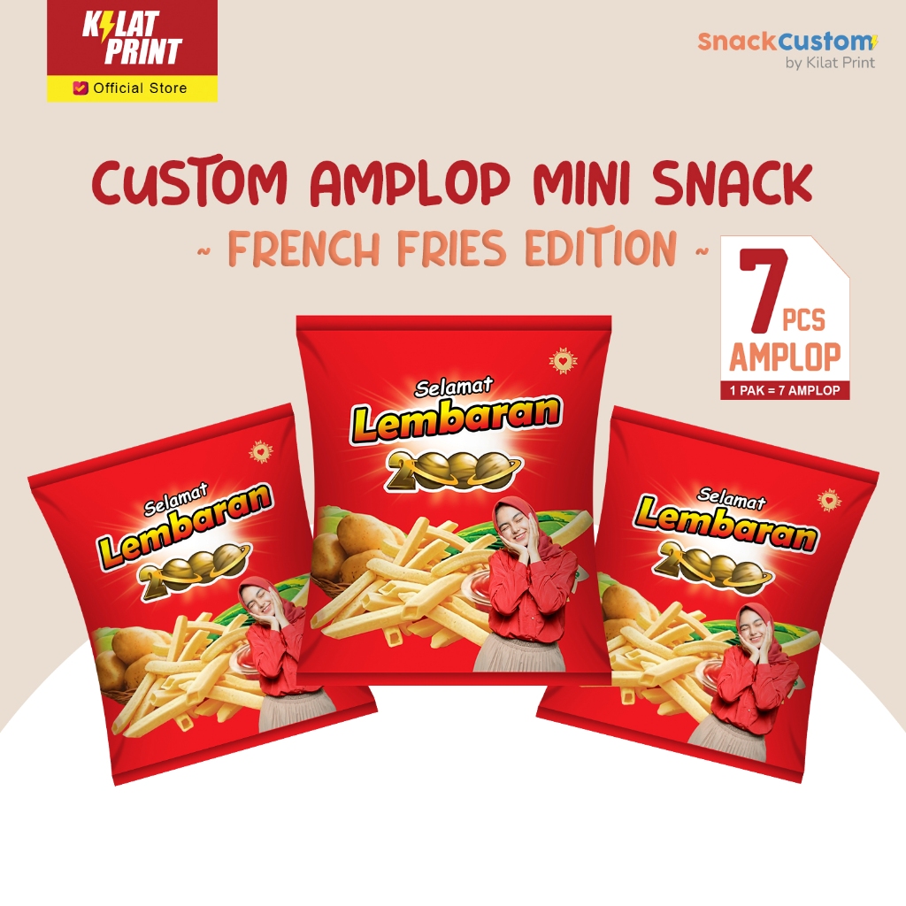 

Custom Amplop Snack Mini Lebaran Angpao THR Ala French Fries