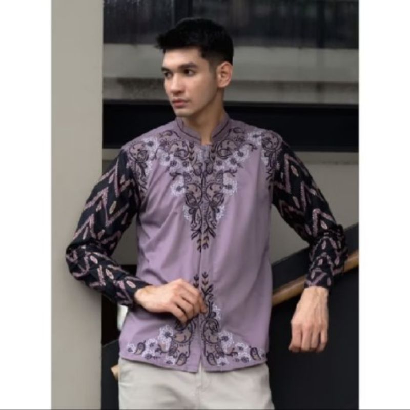 Kemeja Batik Bordir Pria NUC.ID Mahadewa 02 (Dusty Purple)