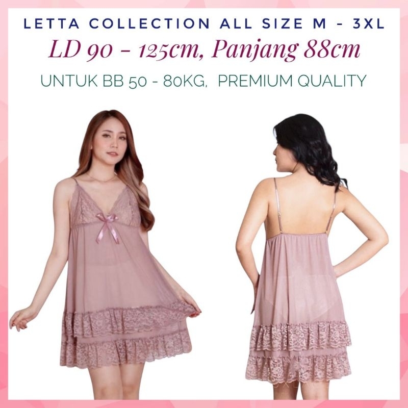 Letta Lingerie Sexy All Size M-XXXL Lingerie Jumbo Lingeri Transparan Linjeri Seksi Baju Dinas Depan