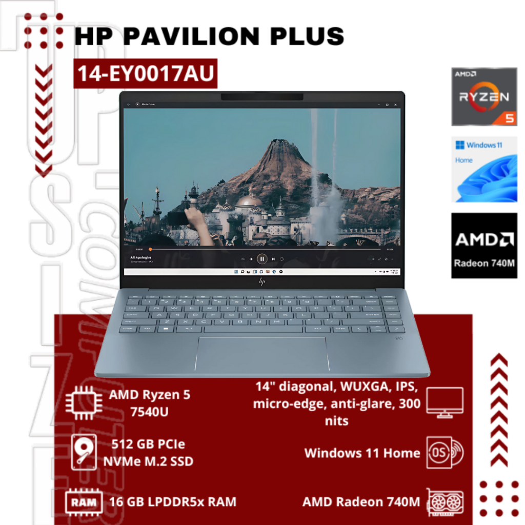 HP Pavilion PLUS 14-EY0017AU AMD Ryzen™ 5 7540U