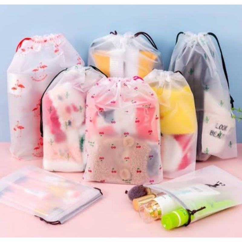 02 Cod Ob93 Plastik Travel Pouch Kosmetik Serbaguna Organizer Tas Serut waterproof