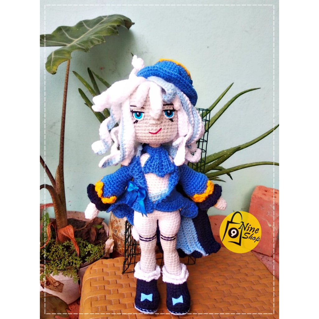 Standing Figure Boneka Rajut Amigurumi Furina Genshin Impact Doll
