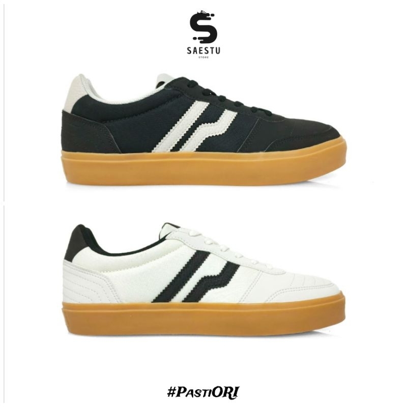 Piero Alaska New - Hitam dan Putih || Sepatu Kasual Sneakers Original