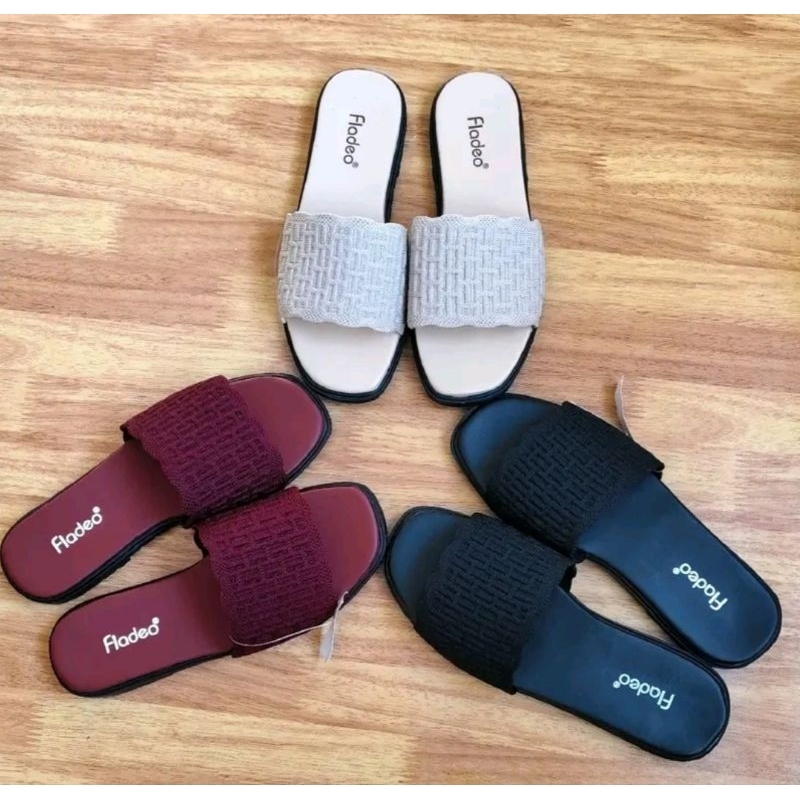 PROMO Sandal Selop Wanita - Sandal Wanita Kekinian - Sandal Rajut - Sandal Wanita Rajut
