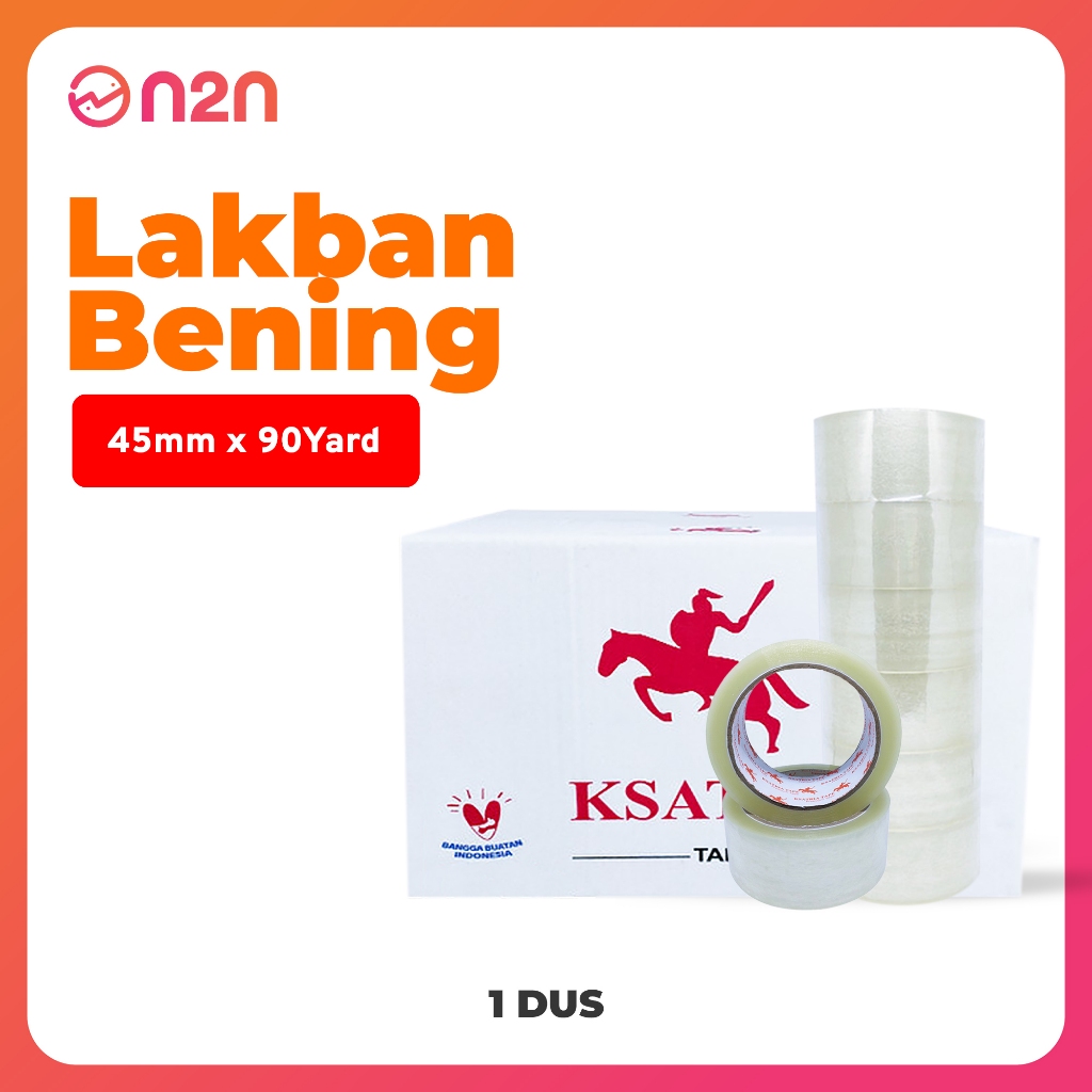 

Lakban OPP Bening Ksatria 45mm x 90 Yard 1 Dus 72 Roll Premium Kualitas Terbaik | N2N Factory