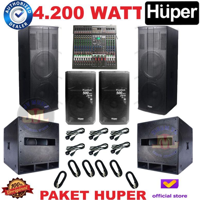 Paket Sound System Lapangan Huper SRP118Se HZ215A JS10 Paket Speaker Aktif Huper