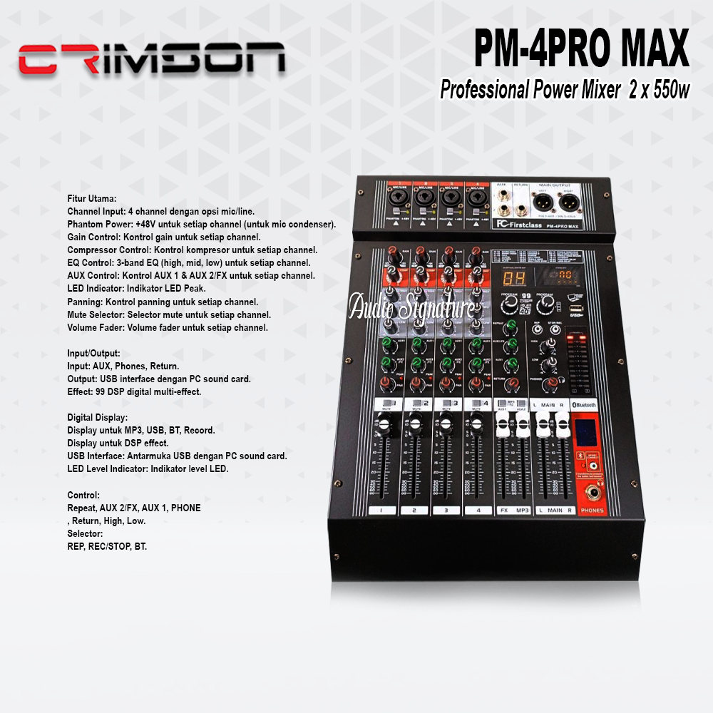 Power Mixer 4 Channel FIRSTCLASS PM 4PRO MAX | PM4PRO MAX | PM 4 PRO MAX Original
