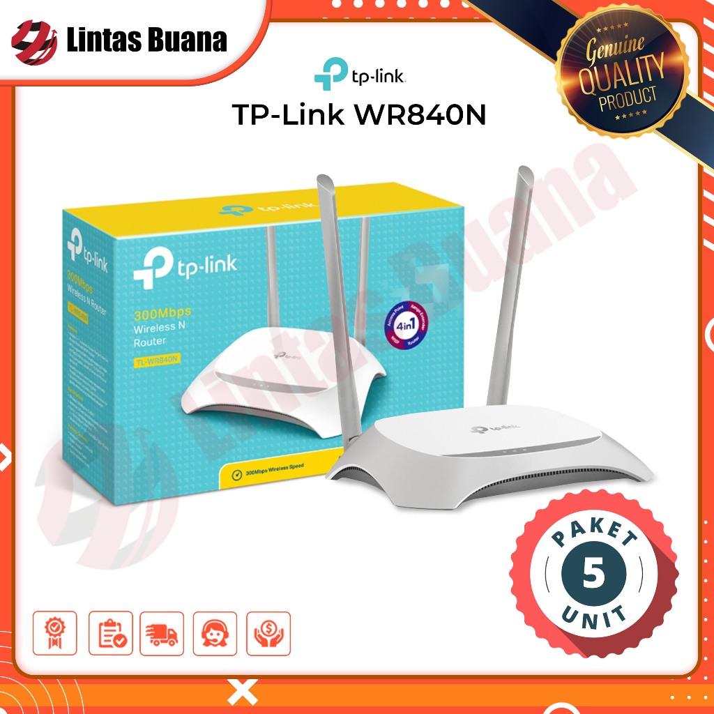 TP-LINK TL-WR840N 300Mbps Wireless Router TPLINK TL-WR 840 N -  Paket 5 unit