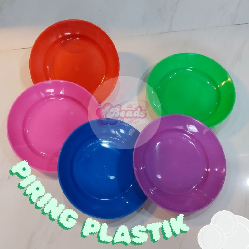 [KEL BEADS] 12 PCS PIRING MAKAN/ PIRING/ PIRING PLASTIK/PIRING MAKAN PLASTIK UNGU