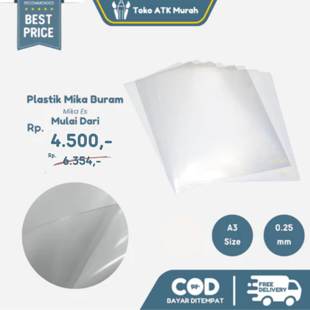 

Plastik Mika Es / Mika Buram 0.25mm A3 Untuk Maket (42 x 30cm ) Bahan Maket