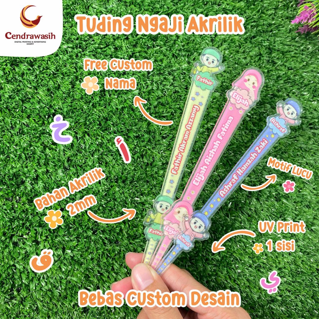 Tuding Ngaji Custom | Tuding Custom Akrilik | Tuding Ngaji Custom Print UV Nama Anak | TUDING NGAJI 