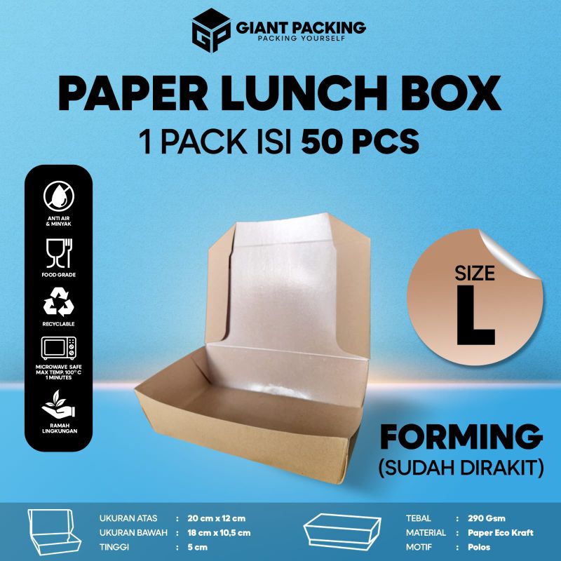 

Lunch Box Large (L)/Kraft/Packing Kemasan/Forming
