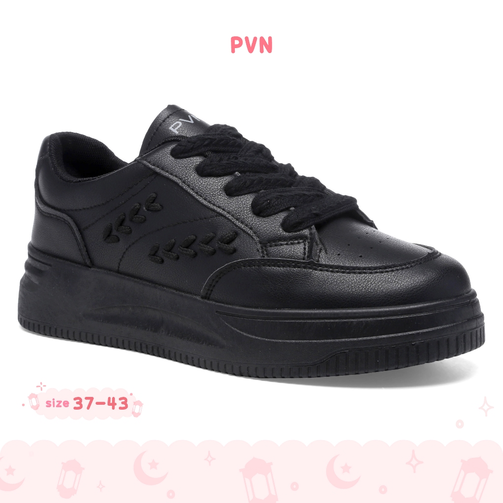 PVN Nami Sepatu Sneakers Wanita Casual Sport Shoes Black 125