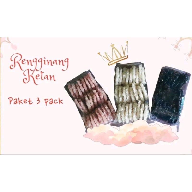 

Rengginang paket 3 pack per pack isi 25 keping