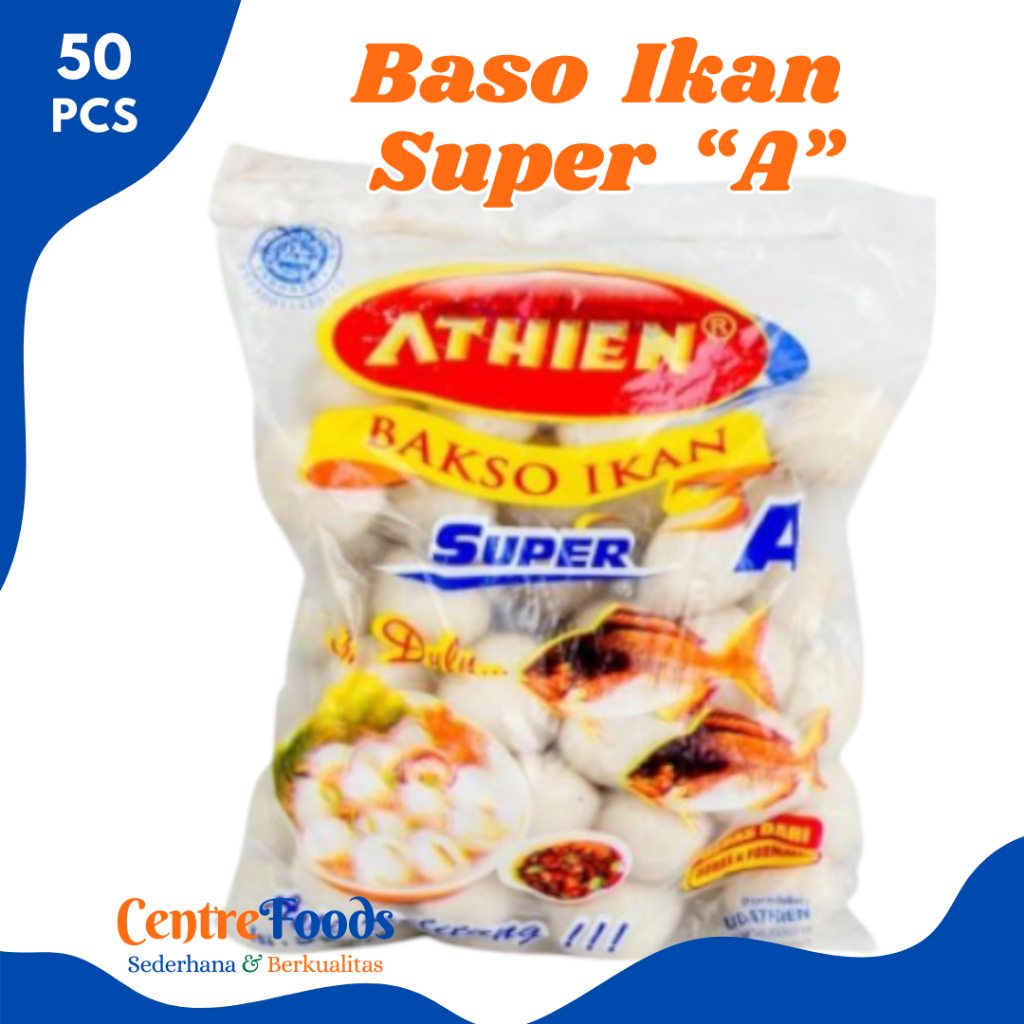 

ATHIEN BASO Ikan Super A - Bakso Ikan Super Athien Fresh | Size A - Isi 50 Pcs [ Harga Per BKS ]