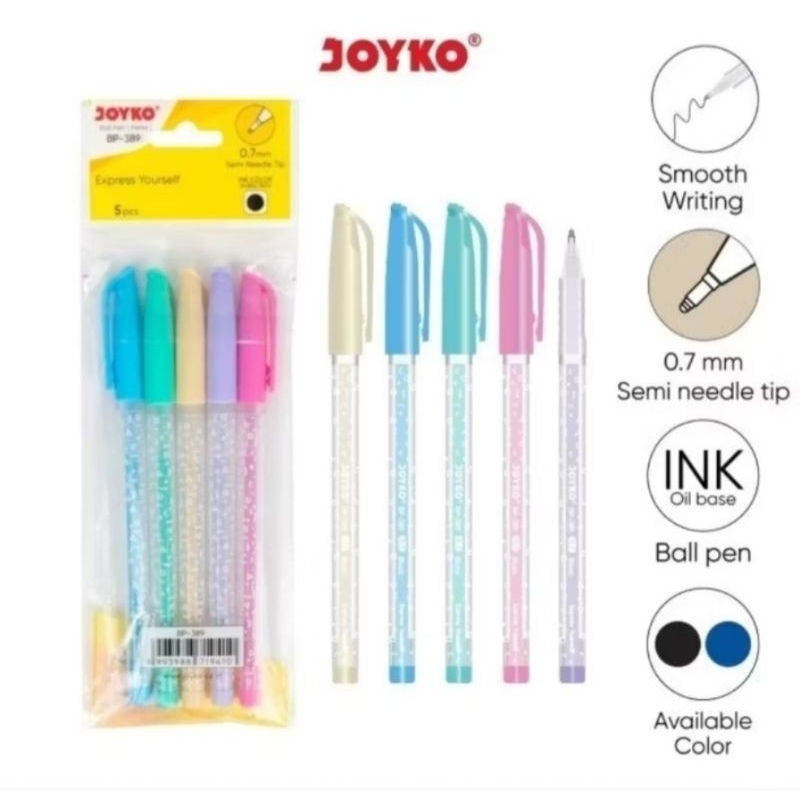 

(PERPAK) Ball Pen Pulpen Pena Joyko BP-389 Express Yourself 0.7 mm 1 Set 5 Pcs