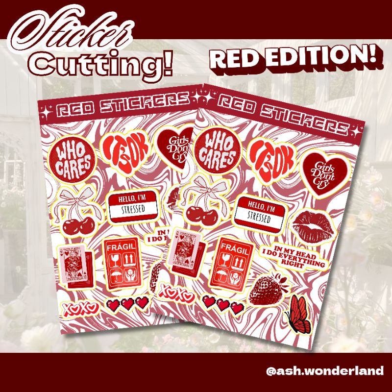 

Sticker Cutting!STICKER PACK- RED EDITION!(READY STOCK!)