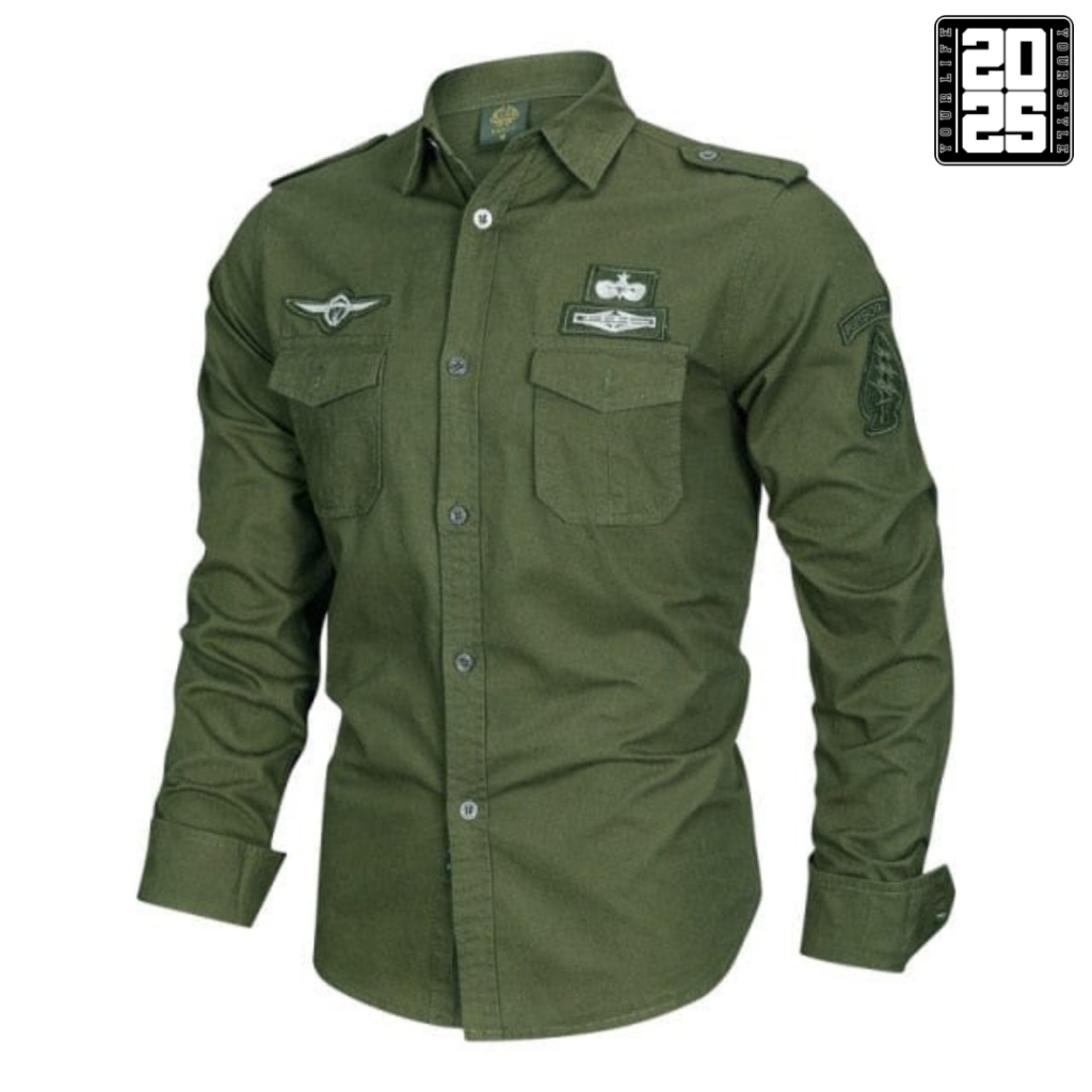 Kemeja Tactical Pria Army Bordil Lengan Panjang / Kemeja Pria Lengan Panjang / Kemeja Tactical Pria 