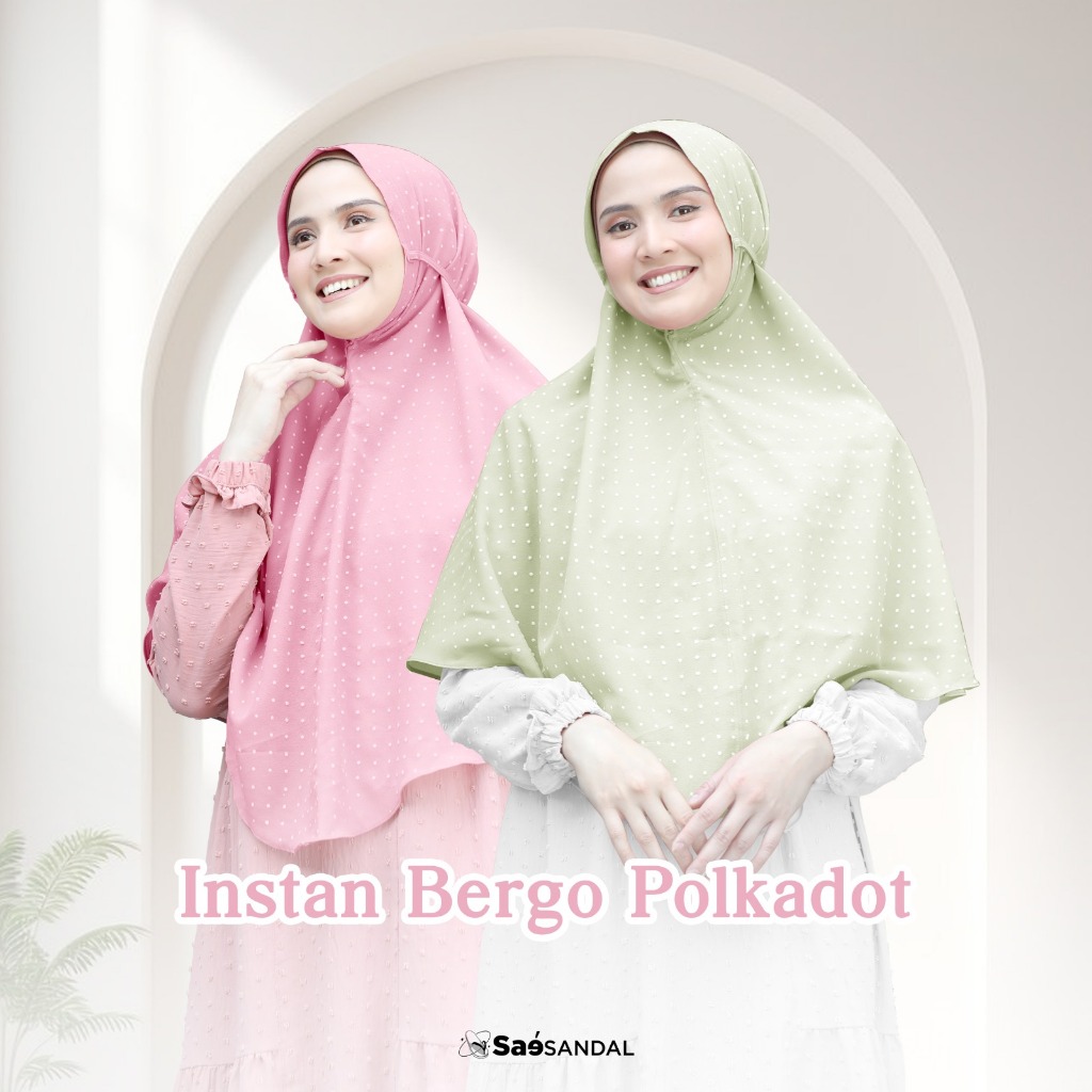 Jilbab Instan Daily Bergo Motif Polkadot Diamond Georgette Premium