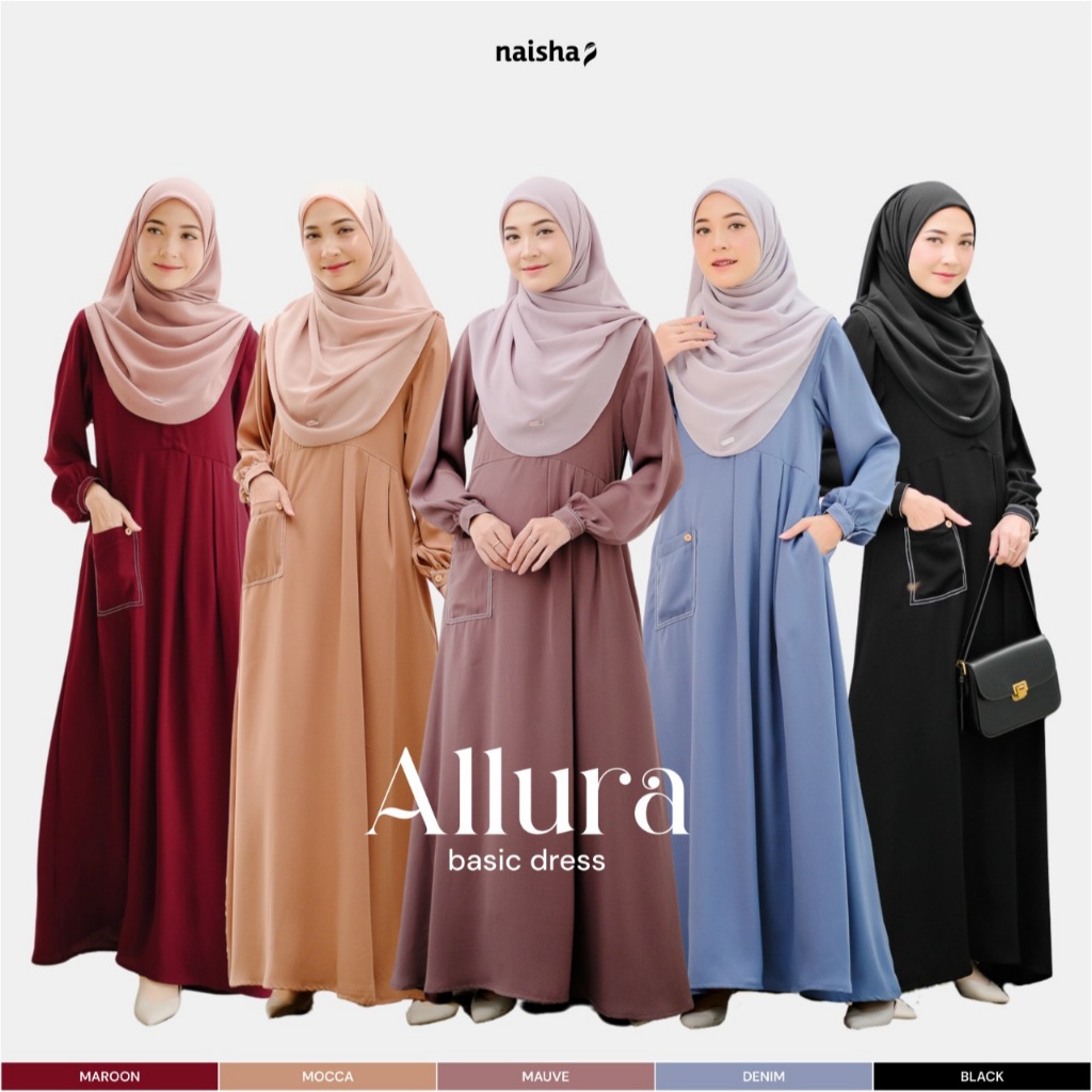 Allura Dress || Dress Simple || Gamis Polos || Gamis Kekinian || Gamis Remaja || Dress Elegan
