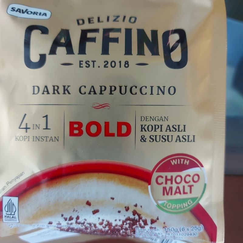 

Kopi Instan 4 in 1 Delizio Caffino Datk Cappuccino Bold isi 6 x 25gr