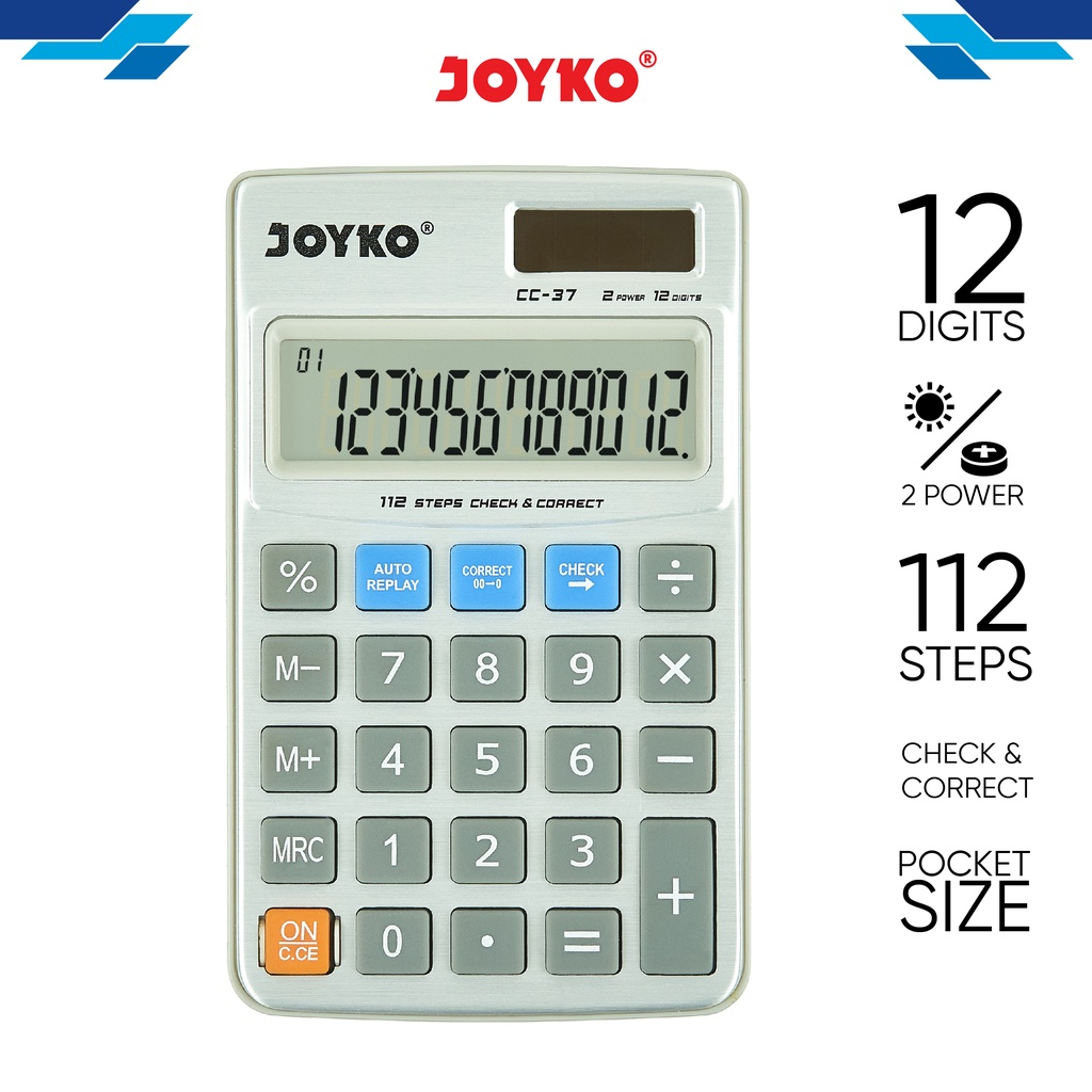 

Calculator Joyko Kalkulator Elektronik Joyko CC-37 Sel Tombol Baterai AG10