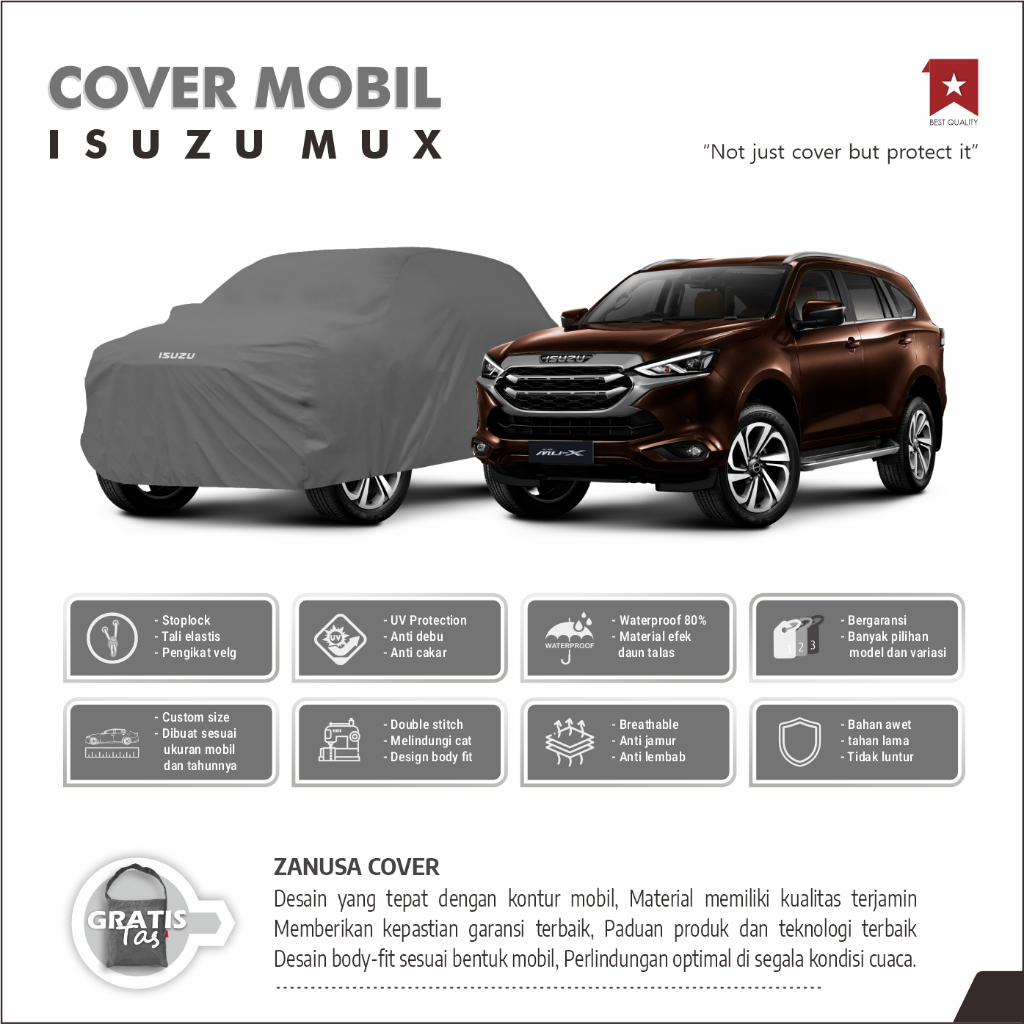 BODY COVER MOBIL ISUZU MUX, SARUNG MOBIL ISUZU MUX, SELIMUT  MOBIL ISUZU MUX