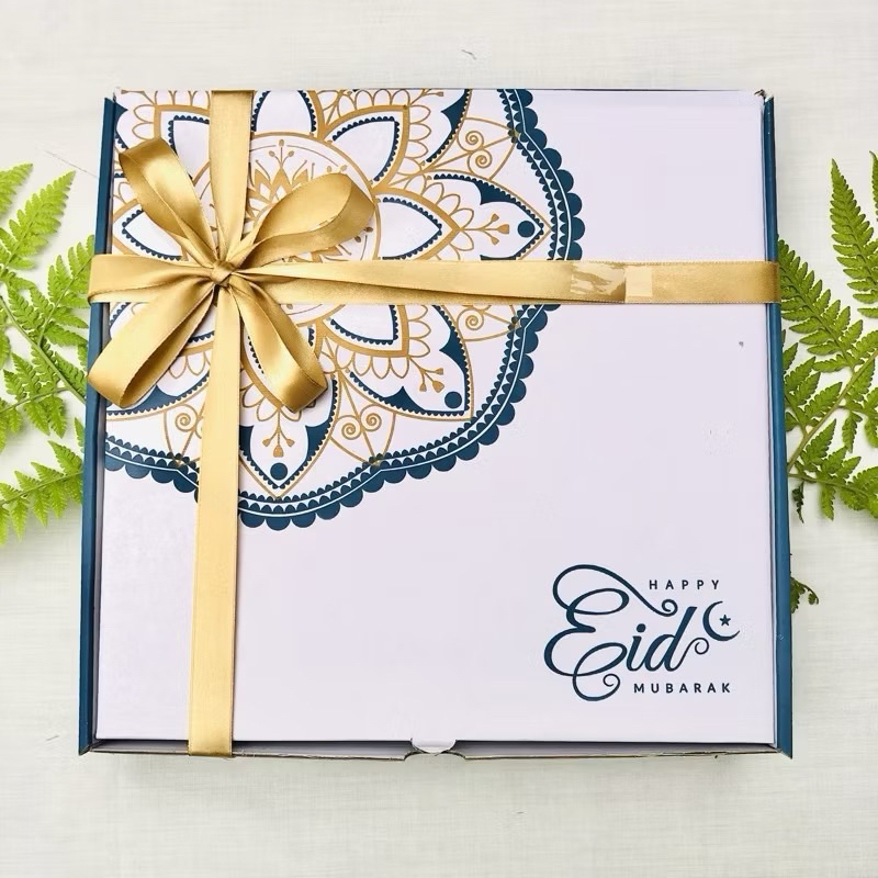 

BOX EID MUBARAK JUMBO 27X27x10/ KOTAK KADO/ HAMPERS LEBARAN