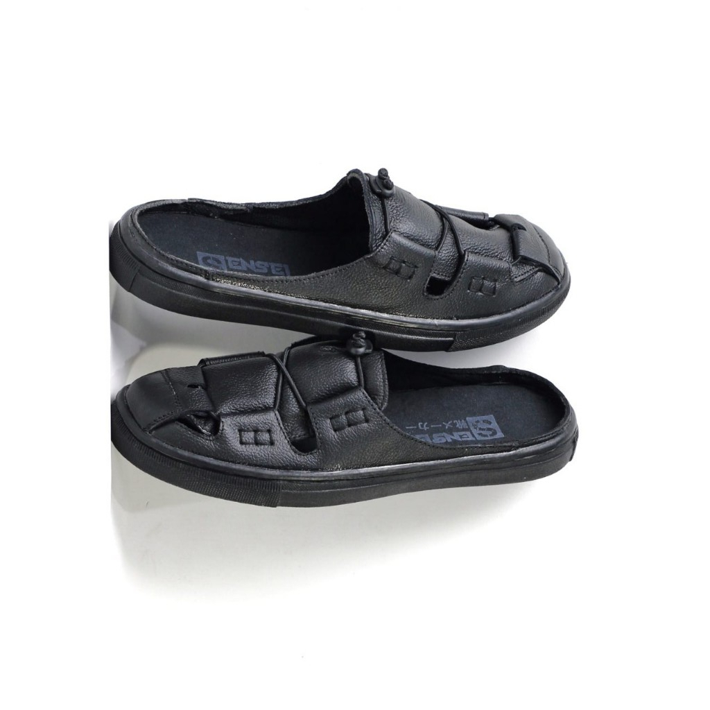 Sepatu Sandal Formal Pria Kulit Asli Model Slop Bustong