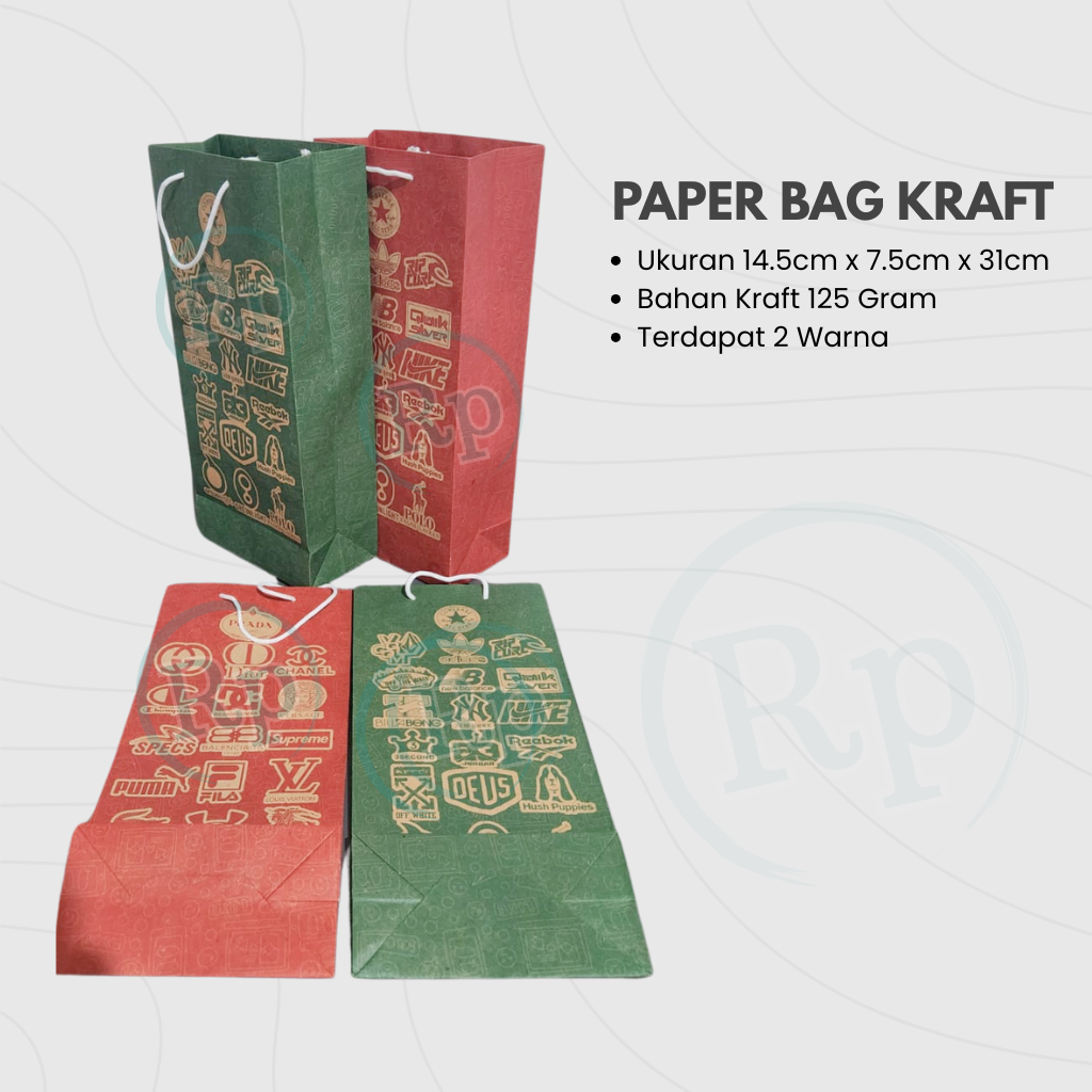 

Paper Bag Motif - Kraft Tas Baju - Ukuran 14.5cm x 7.5cm x 31cm