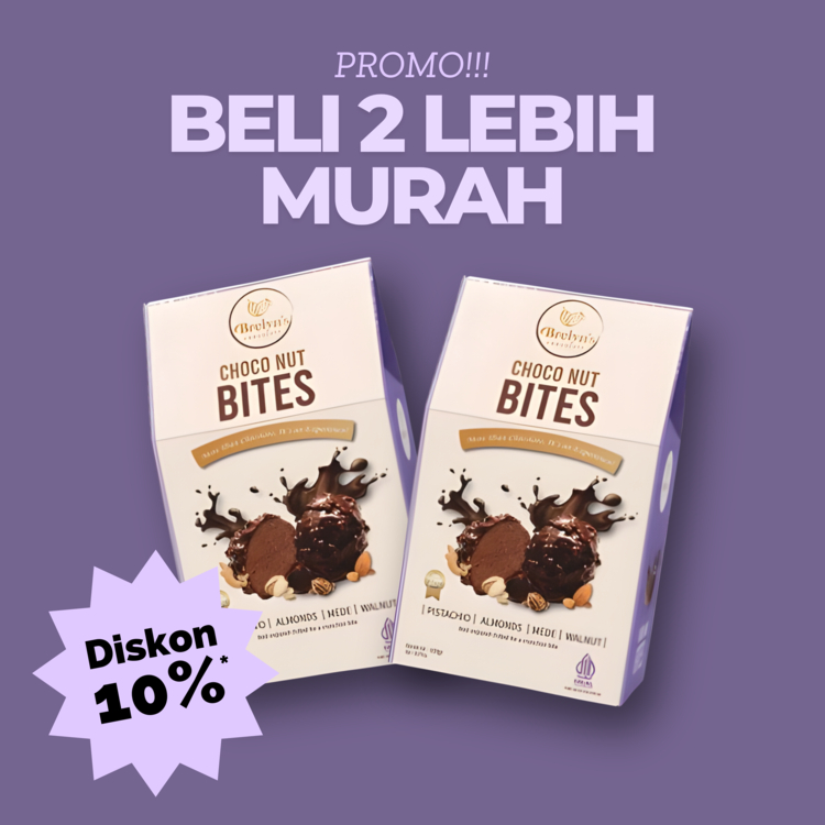 

Coklat Kurma isi Kacang Brelyn's Chocolate Choco Nut Bites isi Pistachio, Mede, Almond, dan Walnut