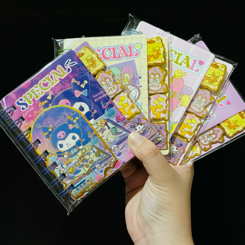 

Notes Premium Sanrio Cocok untuk Hadiah dengan Pembatas Buku Tebal Melody Kuromi 8ring