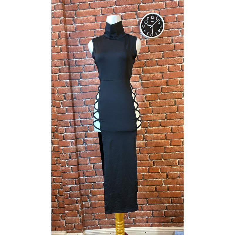 Lingerie Dress hitam panjang Cosplay