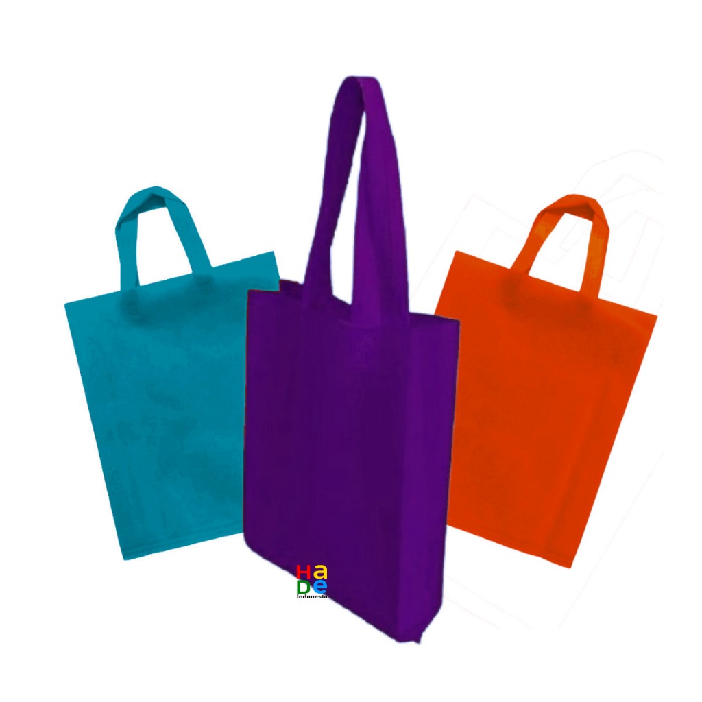 

12 pcs per lusin Tas Souvenir Kantong Kain Spunbond Goodie bag Tali / Handle Lipat Samping 25x35 cm